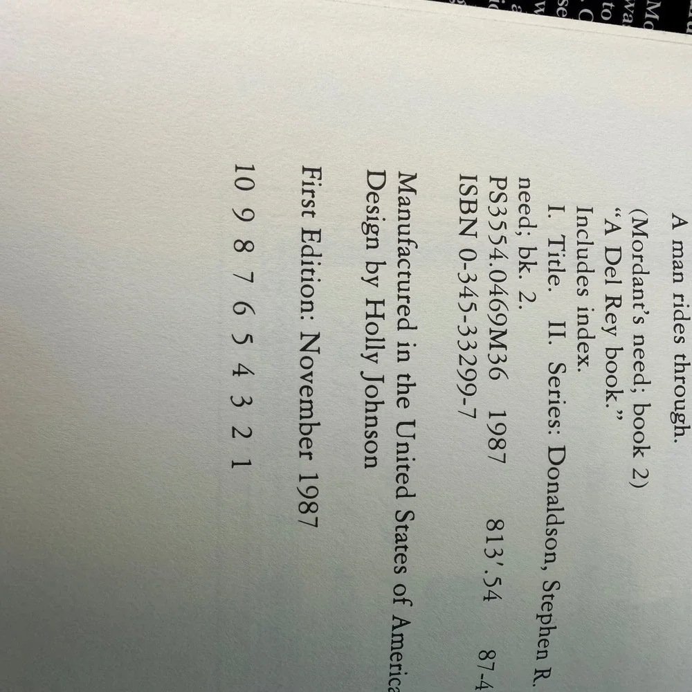 A Man Rides Through Stephen R Donaldson 1st Edition 1987 Hardcover Mordants Need